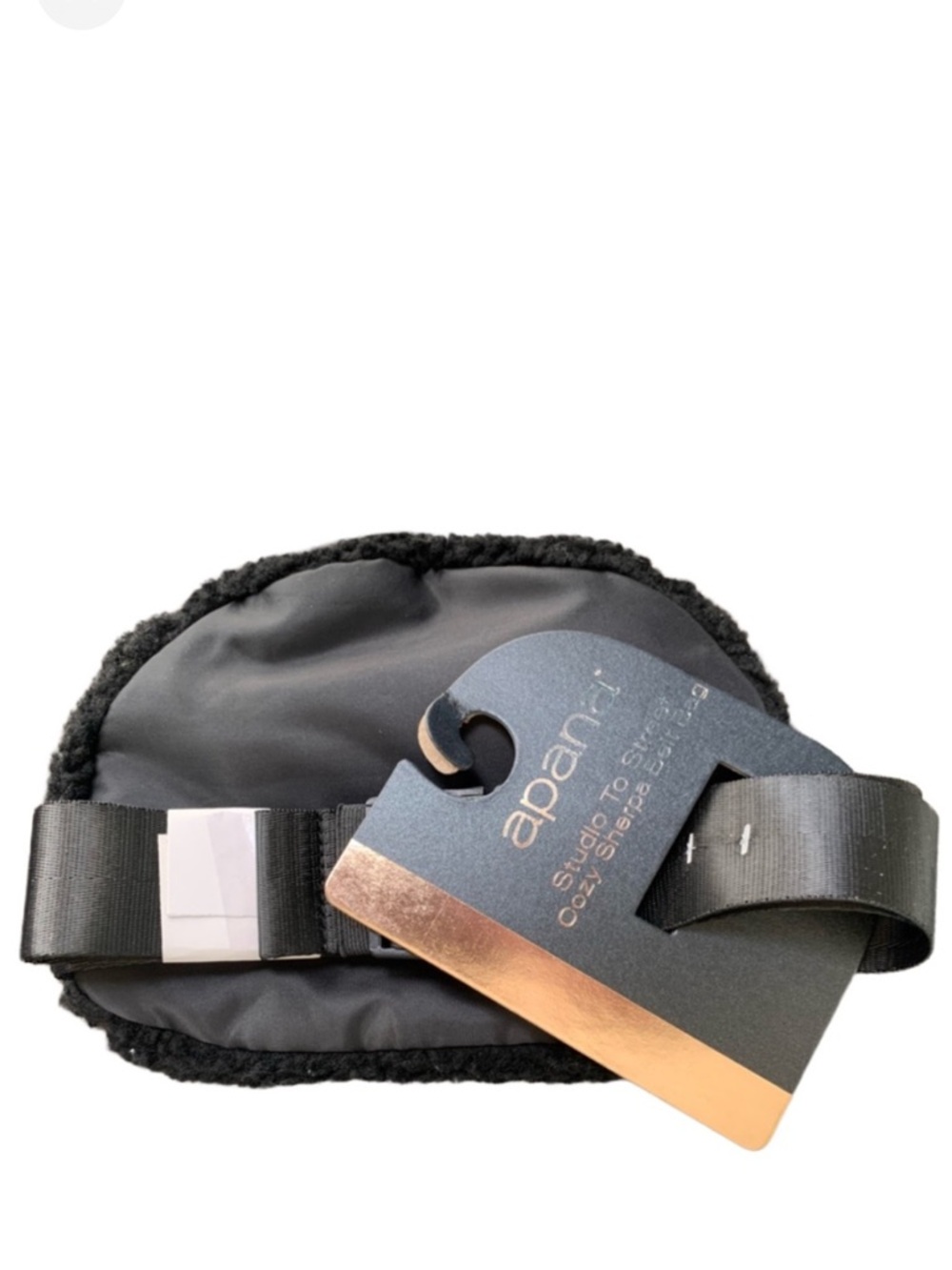APANA Women’s Black Sherpa Adjustable Strap Belt Bag